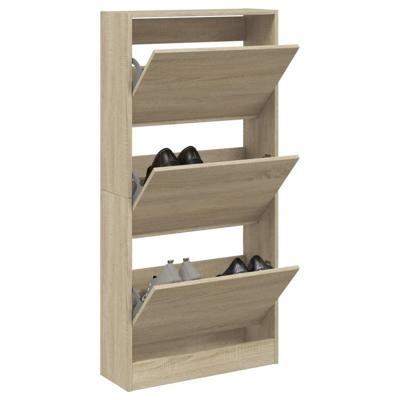 VidaXL Schoenenkast 60x21x125,5 cm bewerkt hout sonoma eikenkleurig
