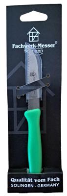 Diggers Keukenmes 18cm, kunstof handvat, recht, gekarteld, groen - DIG517