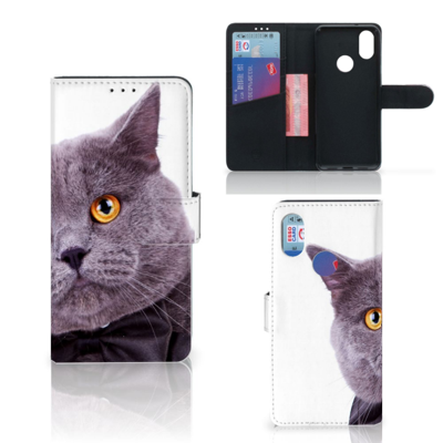 Xiaomi Mi A2 Telefoonhoesje met Pasjes Kat Xiaomi Mi A2 Telefoonhoesje met Pasjes Kat