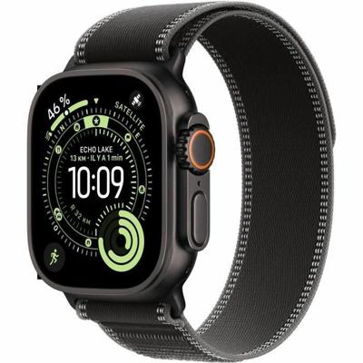 Apple Watch Ultra 3 GPS + Cellular - 49 mm - Zwarte titanium kast - Zwart/antraciet Trail Loop-bandje - S/M Apple Watch Ultra 3 GPS + Cellular - 49 mm - Zwarte titanium kast - Zwart/antraciet Trail Loop-bandje - S/M