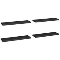 Wandschappen zwevend 4 st 90x23,5x3,8 cm MDF zwart - thumbnail