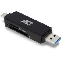ACT AC6375 SuperSpeed Kaartlezer/Cardreader | USB-C/USB-A | SD/SDHC/SDXC/Micro SD | Zwart - thumbnail