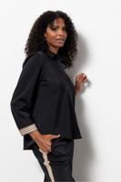 Studio Anneloes Marleen Shiny Bonded Top 13424 T-shirt Lange Mouw 9000 Black - thumbnail