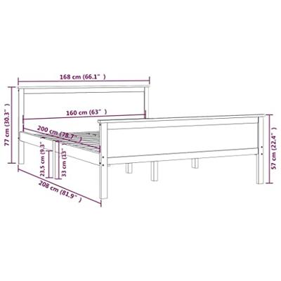 Bedframe massief grenenhout honingbruin 160x200 cm