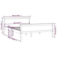 Bedframe massief grenenhout honingbruin 160x200 cm - thumbnail