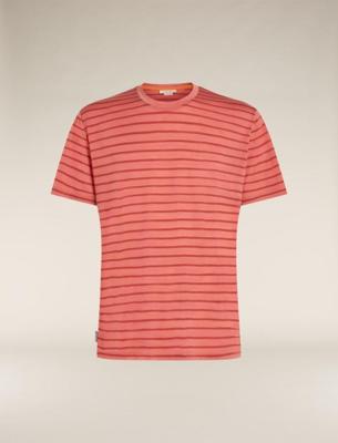 Icebreaker 125 Cool-Lite Drayden SS Stripe T-shirt Heren Plume/Jasper XL Icebreaker 125 Cool-Lite Drayden SS Stripe T-shirt Heren Plume/Jasper XL