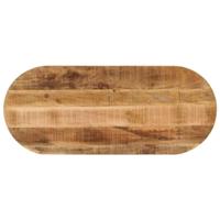 Tafelblad ovaal 140x60x3,8 cm massief ruw mangohout - thumbnail