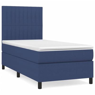 Boxspring met matras stof blauw 100x200 cm