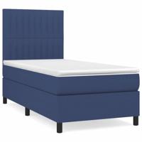 Boxspring met matras stof blauw 140x200 cm - thumbnail