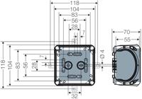 Hensel 62000100 Verdeeldoos Halogeenvrij, Verzegelbaar, Weerbestendig (l x b) 104 mm x 104 mm 1 stuk(s) - thumbnail