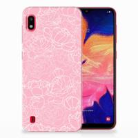 Samsung Galaxy A10 | TPU Case | White Flowers - thumbnail
