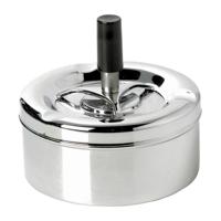 Asbak met drukknop - chroom - thumbnail