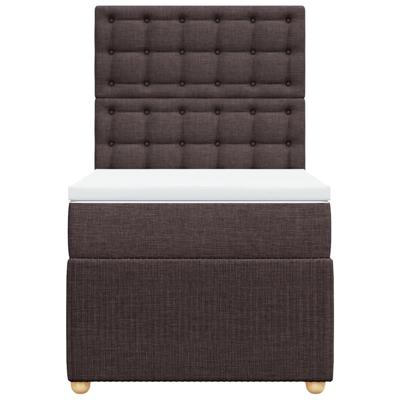 Boxspring met matras stof donkerbruin 90x190 cm - thumbnail