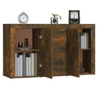 Dressoir 120x36x69 cm bewerkt hout gerookt eikenkleurig - thumbnail
