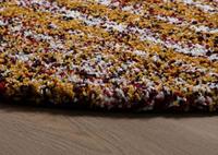 Boho&me Rond hoogpolig vloerkleed strepen Artisan - multi|okergeel - - thumbnail