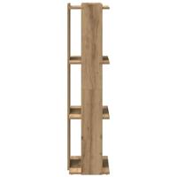 Boekenkast 3-laags 60x30x120 cm bewerkt hout artisanaal eiken - thumbnail