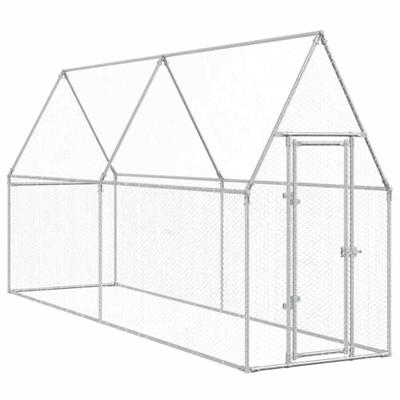 VidaXL Kippenhok 400x100x190 cm gegalvaniseerd staal zilverkleurig VidaXL Kippenhok 400x100x190 cm gegalvaniseerd staal zilverkleurig