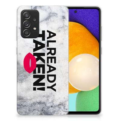 Samsung Galaxy A52 (5G/4G) | Siliconen hoesje | met naam Already Taken White Samsung Galaxy A52 (5G/4G) | Siliconen hoesje | met naam Already Taken White