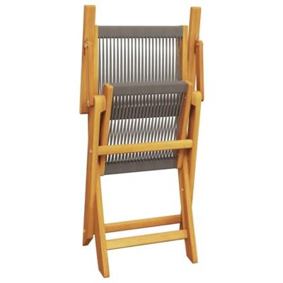Tuinstoelen 2 st massief acaciahout en polypropeen grijs - thumbnail