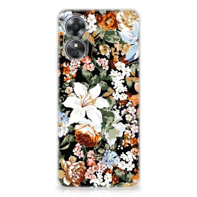 TPU Case voor OPPO A17 Dark Flowers TPU Case voor OPPO A17 Dark Flowers