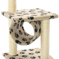 VidaXL Kattenkrabpaal met sisal krabpalen 65 cm pootafdrukken beige - thumbnail