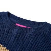 Kindertrui gebreid 104 marineblauw - thumbnail