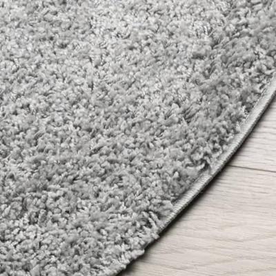 VidaXL Vloerkleed pamplona shaggy hoogpolig modern ø 80 cm grijs