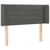 Hoofdbord met randen 83x16x78/88 cm fluweel donkergrijs - thumbnail