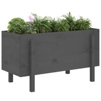 VidaXL Plantenbak verhoogd 101x50x57 cm massief grenenhout grijs - thumbnail