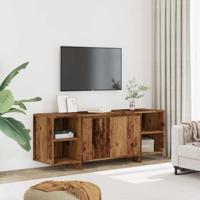 Tv-meubel 130x35x50 cm bewerkt hout oud houtkleurig - thumbnail