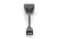 DIGITUS USB 2.0 adapterkabel - 0,2 m - USB Micro B (St) naar USB A (Bu) - 480 Mbit/s - USB-adapter - zwart - thumbnail
