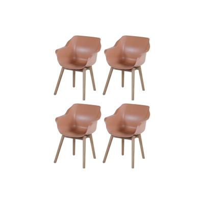 Set van 4 - Hartman Sophie Studio dining armstoel - Italian Terra - Teak poot