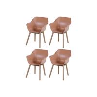 Set van 4 - Hartman Sophie Studio dining armstoel - Italian Terra - Teak poot - thumbnail