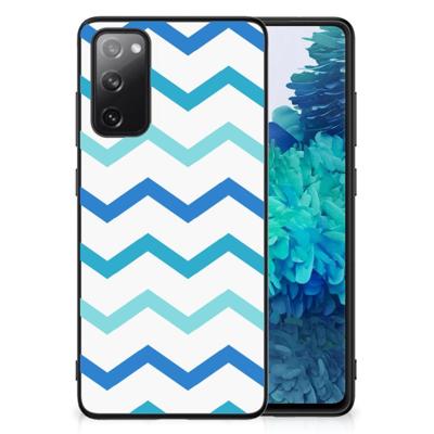 Samsung Galaxy S20 FE Back Case Zigzag Blauw