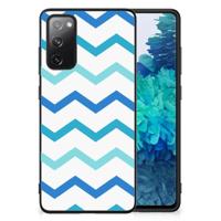 Samsung Galaxy S20 FE Back Case Zigzag Blauw - thumbnail