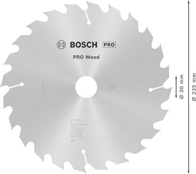 Bosch Professional Cirkelzaagblad PRO Wood | Ø 235 x 2,8 x 30mm 24T - 2608640725 Bosch Professional Cirkelzaagblad PRO Wood | Ø 235 x 2,8 x 30mm 24T - 2608640725