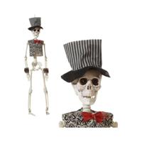 Halloween Decoraties Dode Bruidegom Skelet 40 cm Wit Zwart - thumbnail