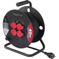 Sygonix SY-10236132 Kabelhaspel 40 m Zwart Randaarde stekker - thumbnail