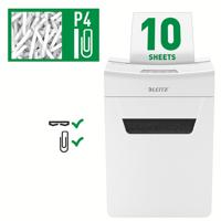 Leitz IQ 10X Protect Premium P4 Papierversnipperaar 10 vellen Cross cut 4 x 40 mm P-4 18 l Ook geschikt voor Nietjes, Paperclips - thumbnail