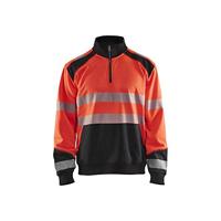 Blåkläder Sweatshirt halve rits High-Vis 35562528 | High-Vis Rood/Zwart | Maat XS - 7330509623541 - thumbnail