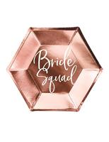 Feestborden Bride Squad Rose Goud - 6 stuks - thumbnail