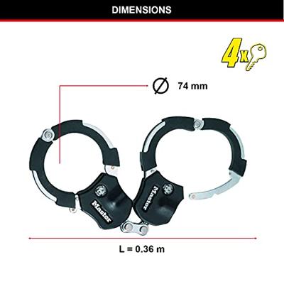 Masterlock Street Cuffâ with hardened steel body 74mm Æ inside diameter x 36cm lo - 8200EURDPRO - thumbnail