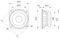 Visaton FRS 8 - 4 Ohm 3.3 inch 8 cm Breedband-luidspreker 30 W 4 Ω - thumbnail