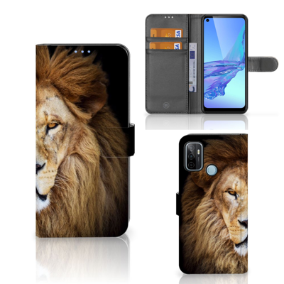 OPPO A53 | OPPO A53s | Telefoonhoesje | Met pasjeshouder | Leeuw