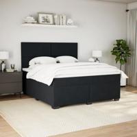 Boxspring met matras fluweel zwart 180x200 cm - thumbnail