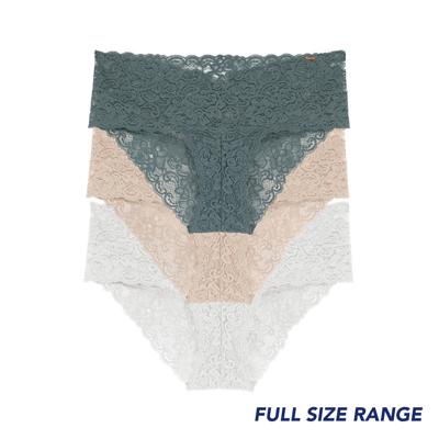 3-pack Dames slips Kant - Lana - Kanten dames onderbroek