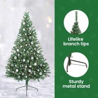 VidaXL Kunstmatig voorverlicht kerstboom met 300 led groen 210 cm pvc - thumbnail