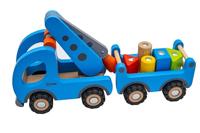 Goki houten takelwagen met aanhanger - thumbnail