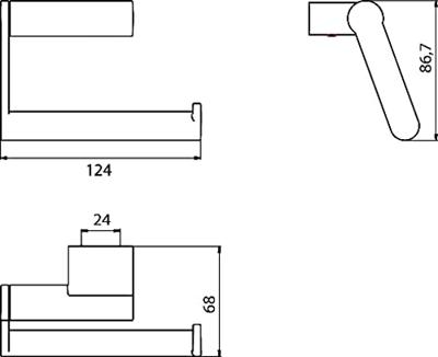Emco System 2 toiletrolhouder zonder klep chroom Emco System 2 toiletrolhouder zonder klep chroom