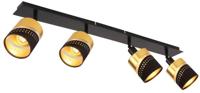 Globo 4-lichts plafondspotOr zwart met goud - 54046-4 - thumbnail